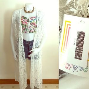 NWT LuLaRoe White Lace Joy Cardigan XL 💕